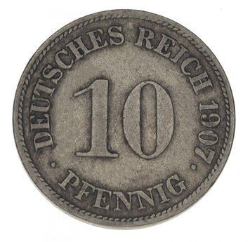 Germany 10 pfennigs 1907 F-VF Out of circulation
