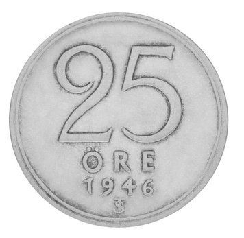 Монета Швеція 25 ере 1946 Срібло F-VF (Ag 400, 2,32 грама) М19894 фото