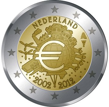 Netherlands 2 euro 2012 "10 years of the euro" UNC (KM # 282)