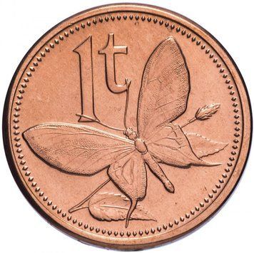 Папуа-Нова Гвінея 1 тойя 2004 UNC Метелик (KM#1) М08944 фото