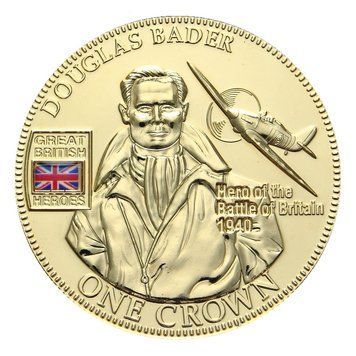Тристан-да-Кунья 1 крона 2010 року &laquo;Герої Битви за Британію 1940 Дуглас Бадер&raquo; UNC М06663 фото