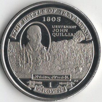 Монета Острів Мен 1 крона 2004 UNC &laquo;Трафальгарська битва&raquo; (KM#1220) М08233 фото