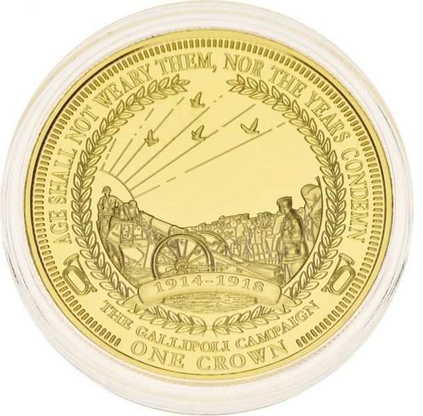 Tristan da Cunha 1 crown 2014 UNC World War I 2014-2018 - Operation Dardanelles Gilding