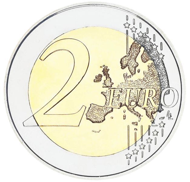 Coin Spain 2 euro 2023 Bimetal UNC 50th anniversary of joining the EU