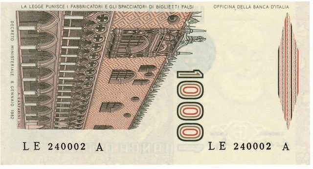 Italy 1000 lira 1982 UNC (P109)