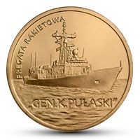 Poland 2 zloty 2013 UNC Ship Frigate Gen. K. Pulaski (Y # 866)