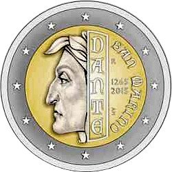 San Marino 2 euro 2015 "Dante Alighieri" UNC