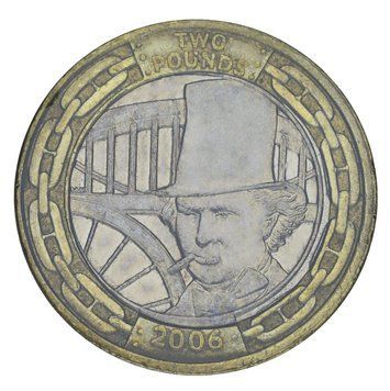Монета Великобританія 2 фунта 2006 &laquo;200 років від дня народження Брюнеля&raquo; F-VF (KM#1060) М05858 фото