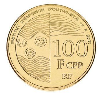 Монета Французька Полінезія 100 франків 2021 UNC Таїті М16872 фото