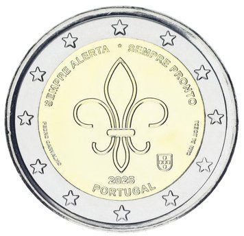 Монета Португалия 2 евро 2025 Биметалл UNC Скаутское движение М22817 фото