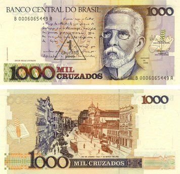 Brazil 1000 Cruzado 1989 UNC 1 New Cruzado (P216)