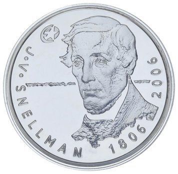 Монета Фінляндія 10 євро 2006 Срібло UNC 200 років від дня народження Йохана Вільгельма Снелмана (Ag 925, 25,5 грам) М22679 фото