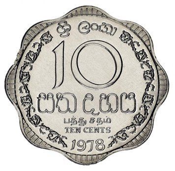Шрі-Ланка 10 центів 1978 F-VF (KM#140а) М12937 фото