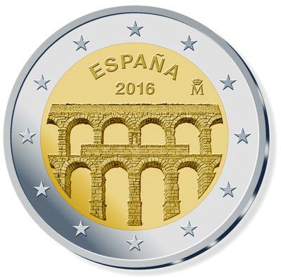 Spain 2 euro 2016 "Aqueduct of Segovia" UNC