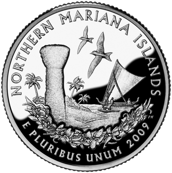 Монета США 25 центов (квотер) 2009 D &laquo;Штаты и территории - Северные Марианские острова&raquo; UNC (KM#466) М01542 фото