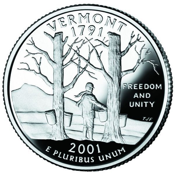 Coin US 25 cents (quarter) 2001 P States and Territories - Vermont UNC (KM # 321)