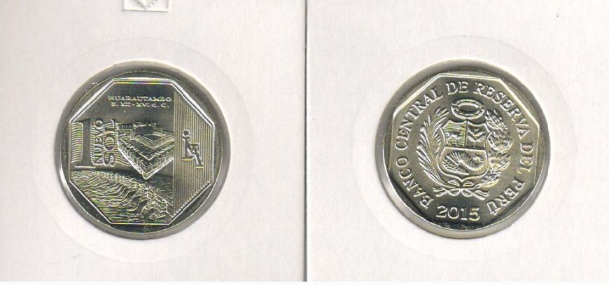 Монета Перу 1 новий сіль 2015 &laquo;Багатство і гордість Перу - Хуараутамбо&raquo; UNC (KM#393) М04210 фото