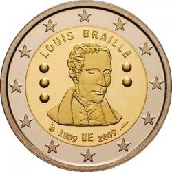 Belgium 2 euro 2009 "200th anniversary of the birth of Louis Braille" UNC (KM # 288)