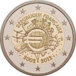 Франція 2 євро 2012 «10 років євро» UNC (KM#1846) М00276 фото