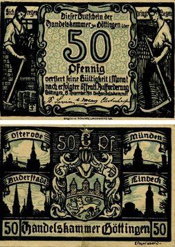 Banknote Germany Notgeld 50 pfennig 1920 F-VF B&ouml;ttingen