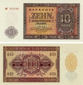 Banknote Germany 10 Marks 1955 UNC GDR (P18)