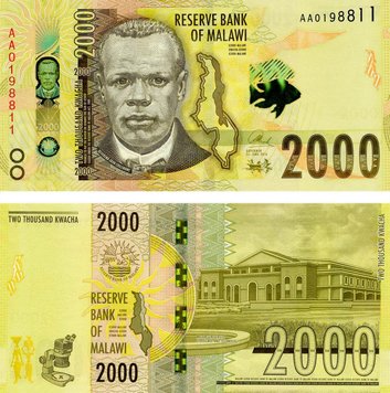 Malawi 2000 Kwacha 2016 UNC (P69)