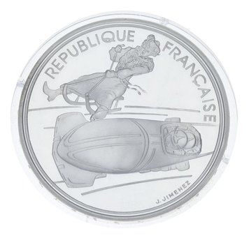 Монета Франція 100 франків 1990 Срібло Proof XVI Зимові Олімпійські ігри 1992 в Альбервілі - Бобслей М23298 фото