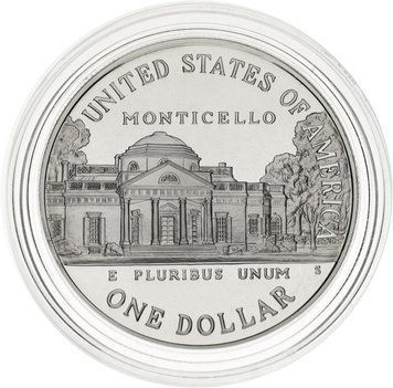 Coin USA 1 dollar 1993 Silver S Proof Thomas Jefferson - Architect of Democracy (KM # 249)