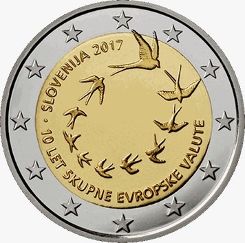 Slovenia 2 euro 2017 "10 years of the euro in Slovenia" UNC