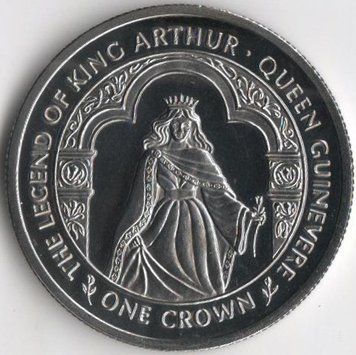 Coin Isle of Man 1 crown 1996 UNC The Legend of King Arthur. Queen Guinevere (KM#680)