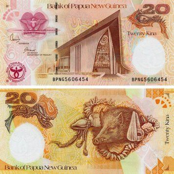 Банкнота Папуа-Нова Гвінея 20 кіна 2008 UNC 35th Anniversary (P36a) Б18224 фото