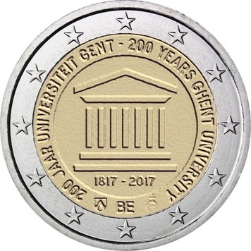 Belgium 2 euro 2017 "University of Ghent" UNC