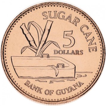 Guyana 5 Dollars 2018 UNC (KM # 51)