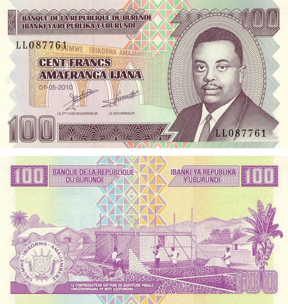 Burundi 100 francs 2010 UNC (P44)