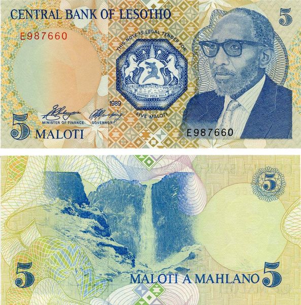 Lesotho 5 maloti 1989 UNC (P10)