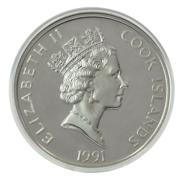 Монета Острови Кука 50 доларів 1991 Срібло Proof 500 років Відкриттю Америки &ndash; Франсіско Пісарро М22607 фото