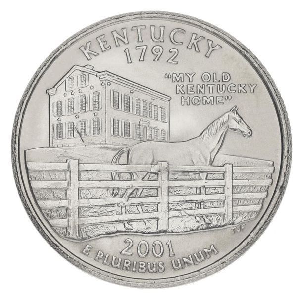 Монета США 25 центів (квотер) 2001 P &laquo;Штати і території - Кентуккі&raquo; UNC (KM#322) М01434 фото