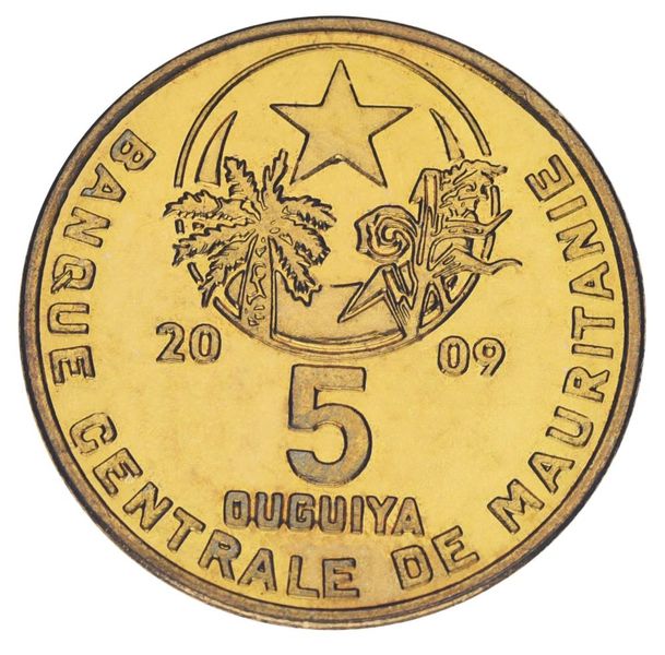 Mauritania 5 Ouguy 2009 UNC