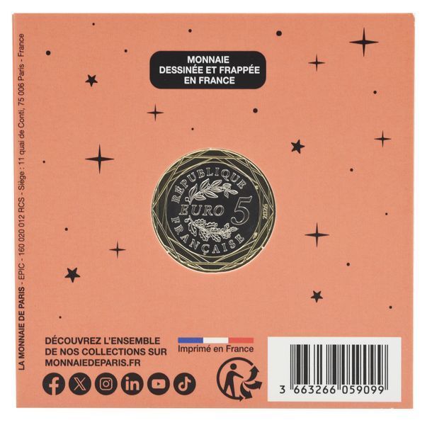 Coin France 5 euros 2026 Bimetal UNC Zodiac Signs - Aries in a souvenir package М23949 photo