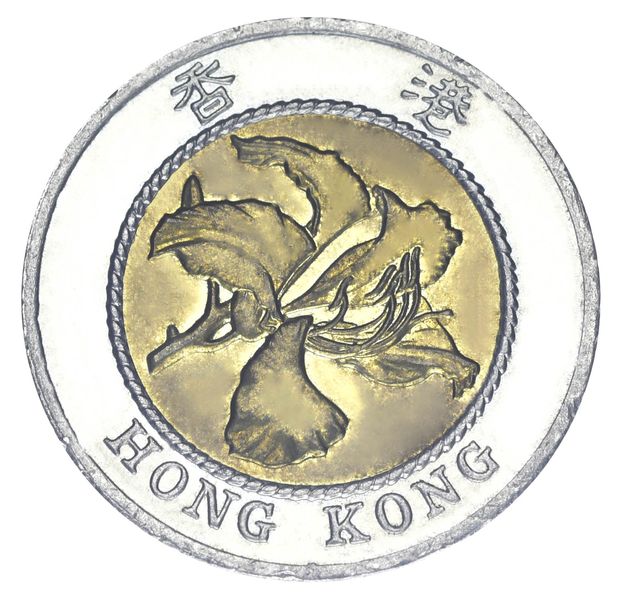 Hong Kong 10 dollars 1994 Bimetal F-VF Flower