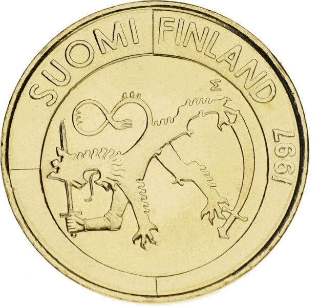 Coins set Finland set of 3 coins 1990-1997 UNC 10, 50 penny, 1 mark