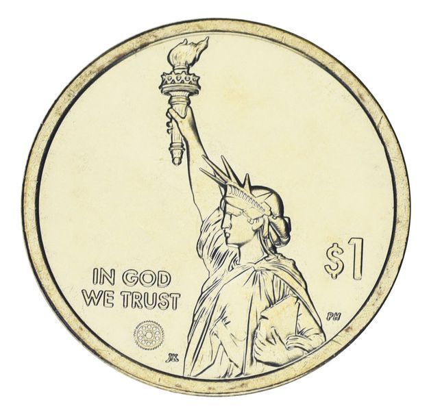 Coin US 1 Dollar 2025 UNC P American Innovations - Ray Montague Computer Sketch of the USS Arkansas