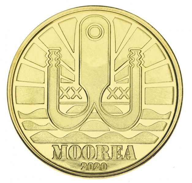 Монета Муреа 1 доллар 2020 UNC Рыба - Акула-молот М15691 фото