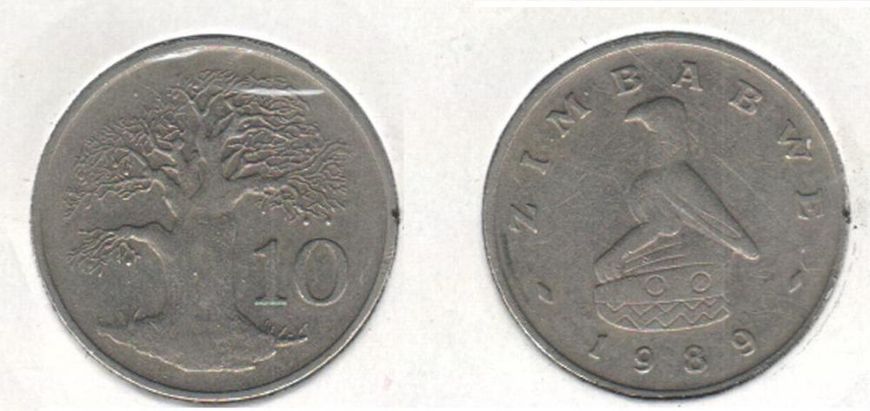 Zimbabwe 10 cents 1989 VF (KM # 3)