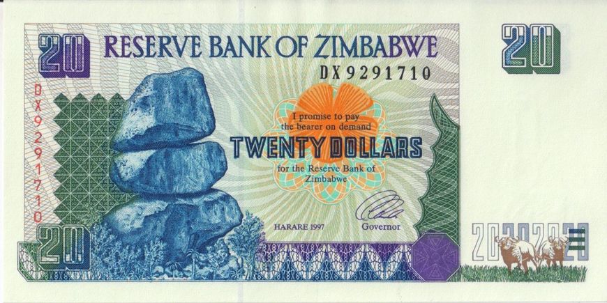 Zimbabwe $ 20 1997 UNC (P7)