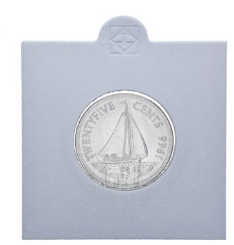 Bahamas 25 cents 1966 AU-UNC Sailboat