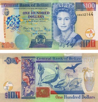 Белиз 100 долларов 2016 UNC (P71c) Б05435 фото