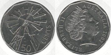 Australia 50 cents 2002 VF (KM # 602)