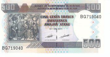 Бурунди 500 франков 2011 UNC (P45b) Б07723 фото