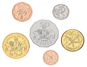 Набір монет Свазіленд набір з 7 монет 1999-2011 UNC 5, 10, 20, 50 центів, 1 ліланген, 2, 5 емаланген М16874 фото